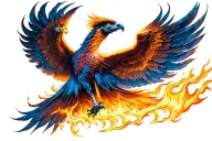 phoenix rising from flames and ashes  tattoo design idea