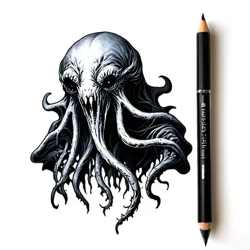 mind flayer tattoo design idea