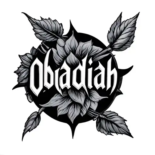 Word 'Obadiah' poly tattoo design idea