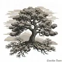juniper tree silhouette tattoo design idea