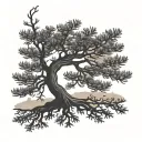 juniper tree silhouette tattoo design idea