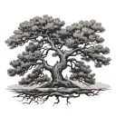 juniper tree silhouette tattoo design idea