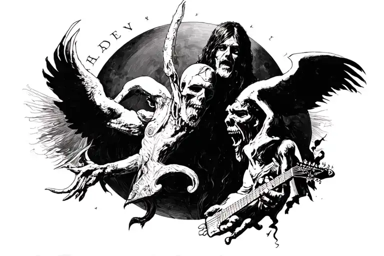 Black Sabbath's Heaven and Hell Album cover tattoo design idea