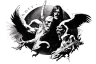 Black Sabbath's Heaven and Hell Album cover tattoo design idea