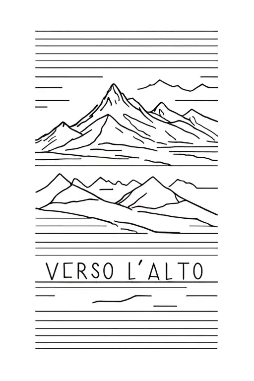 "Verso L'alto" trail running mountain tattoo design idea