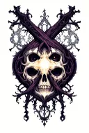 x shaped cosmic horror tattoo design idea