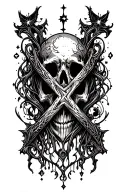 x shaped cosmic horror tattoo design idea