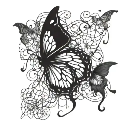 Design a tattoo for me which is basicaly a butterfly but is made up of spider webs tattoo design idea