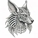 anubis skeleton tattoo design idea