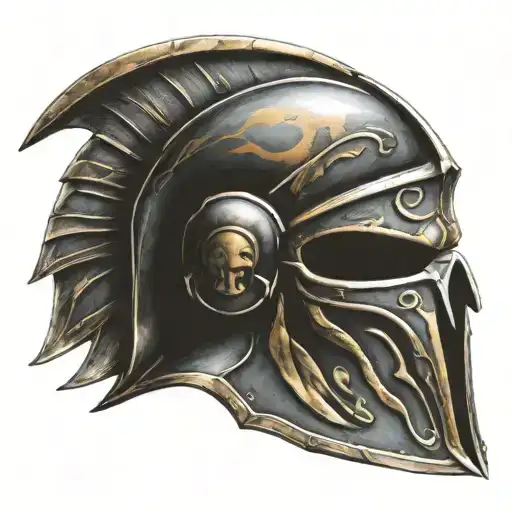 Spartan helmet tattoo design idea