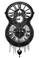 1 kidney pendulum clock tattoo design idea