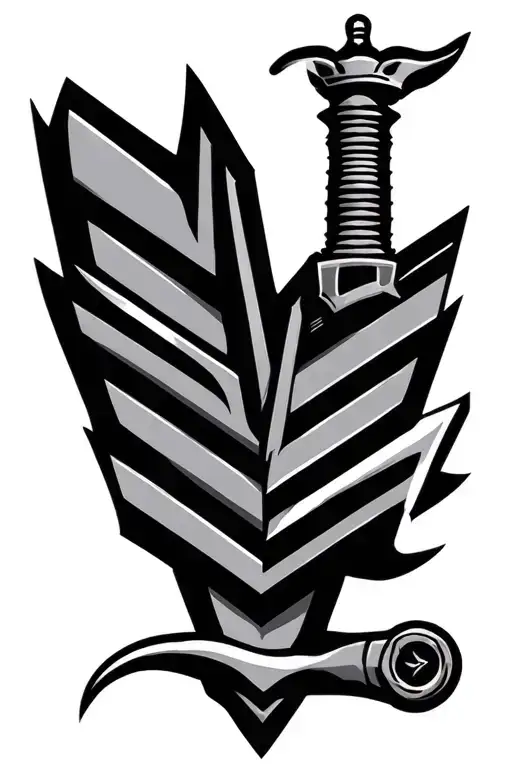 USMC Sergeant chevron, kabar knife through a skill, 2nd battalion 8th Marines arrowhead tattoo design idea