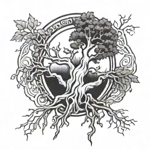 root system ring finger tattoo design idea