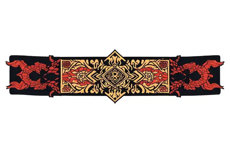 wrist band medieval, mystic, japanese, lord of the rings tattoo design idea