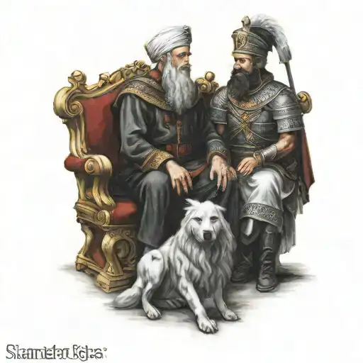 Skanderbeg sits with the couple tattoo design idea