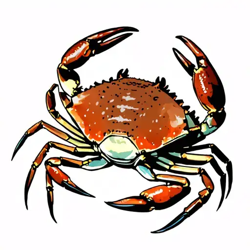 blue crab with old bay in its claws tattoo design idea