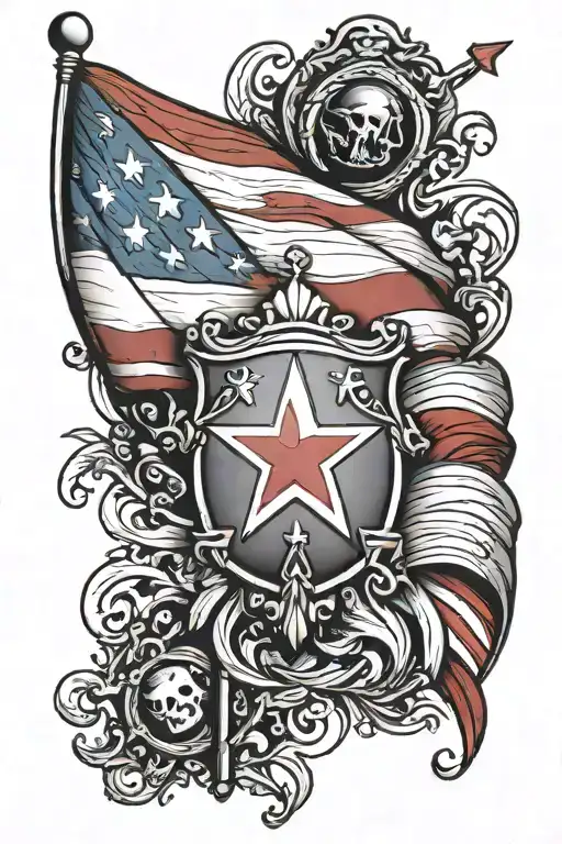 Puerto Rican flag incorporated tattoo design idea