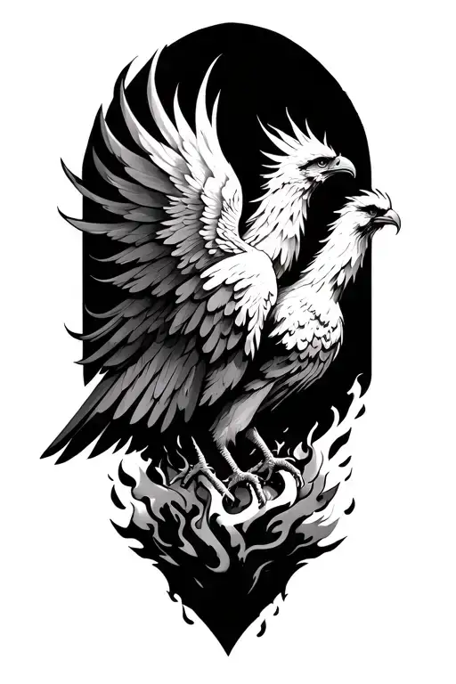 phoenix rising from the ashes tattoo design idea