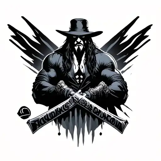minimalist tattoo wwe undertaker American badass tattoo design idea