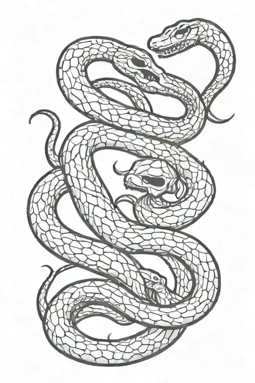 Snake skeleton tattoo design idea