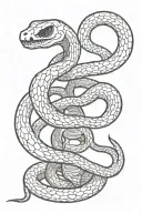 Snake skeleton tattoo design idea