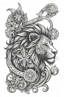 leo star sign tattoo design idea
