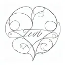 I want to get a tattoo with my grandparents' names, in the shape of a heart, with the top part using the first letter. tattoo design idea