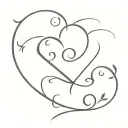 I want to get a tattoo with my grandparents' names, in the shape of a heart, with the top part using the first letter. tattoo design idea