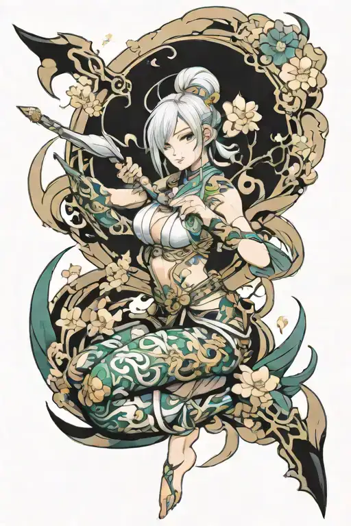 spirit blossom riven league of legends tattoo design idea