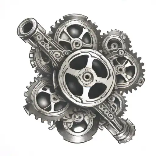 film reel cycle gear tattoo design idea