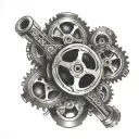 film reel cycle gear tattoo design idea