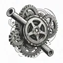 film reel cycle gear tattoo design idea