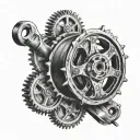 film reel cycle gear tattoo design idea