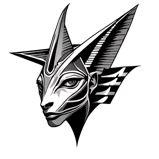 Anubis And Osiris tribal tattoo bold blackwork tattoo tattoo design idea