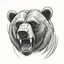 angry bear face tattoo design idea