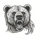 angry bear face tattoo design idea
