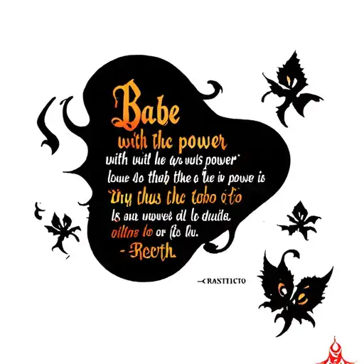 A tattoo inspired by the movie Labyrinth with the quote "Babe with the power" tattoo design idea