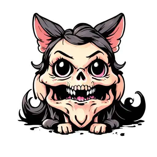 cute morbid disney tattoo design idea