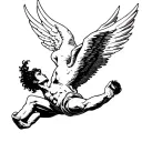icarus falling from sky tattoo design idea