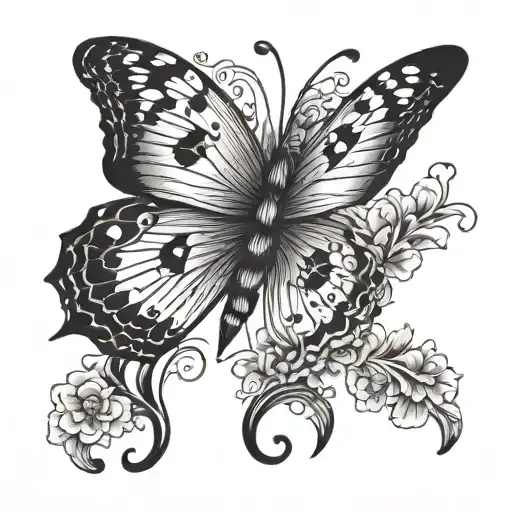 semicolon butterfly tattoo design idea