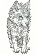 cherokee wolf pup blue merle tattoo design idea