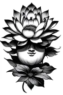 peace, Buddha, universe and harmony, Lotus flower blooming tattoo design idea