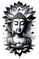 peace, Buddha, universe and harmony, Lotus flower blooming tattoo design idea