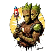 groot and rocket marvel characters tattoo design idea