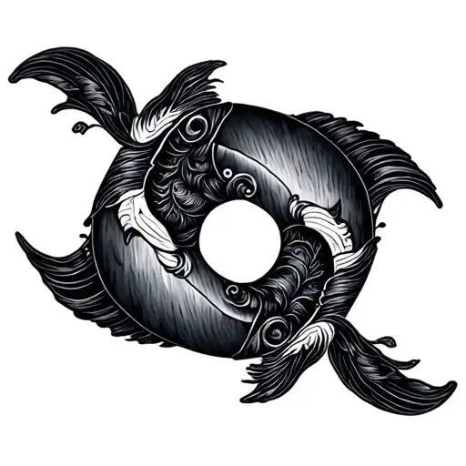 Yin Yang Pisces tattoo design idea