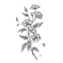 floral patterns, with lot of flowers on a branch tattoo design idea