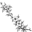 floral patterns, with lot of flowers on a branch tattoo design idea