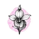 Pink lady slipper tattoo design idea