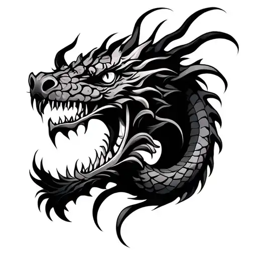 tribal dragon mouth butthole tattoo tattoo design idea