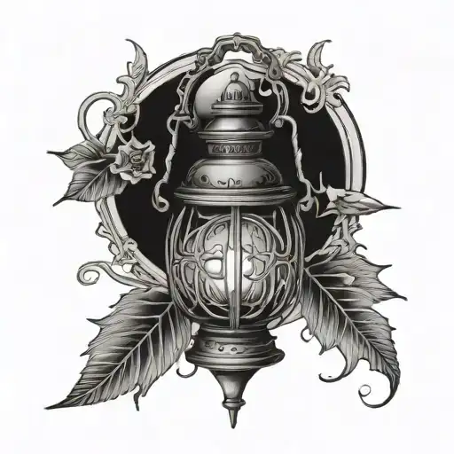 gothic lantern tattoo design idea
